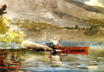 La canoa roja2 Winslow Homer acuarela Pinturas al óleo